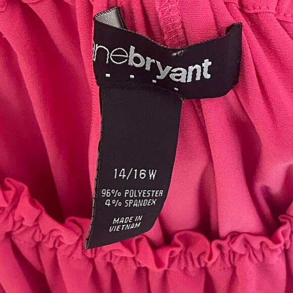 Lane Bryant NEW Flounce Dress Womens Size 14/16W Pink Off Shoulder Barbiecore - Picture 5 of 6